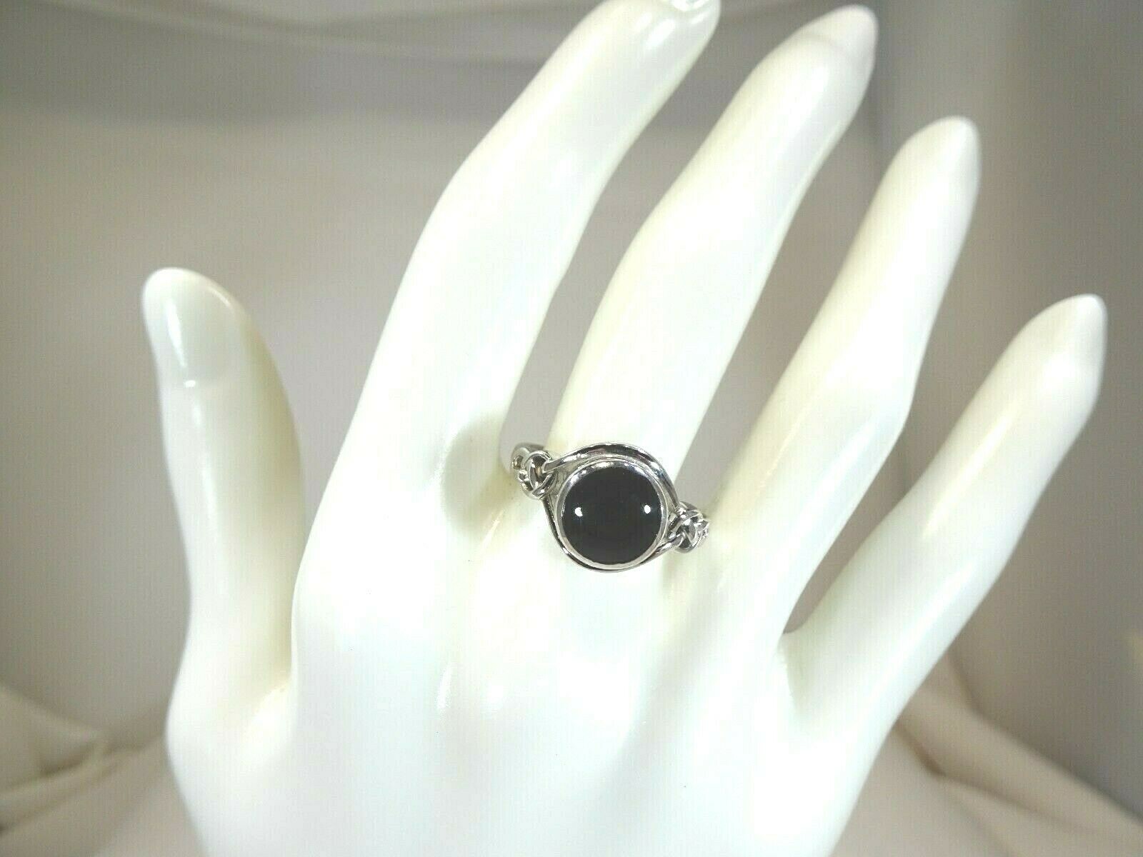 Lab-Created Black Onyx Solid Sterling Silver Celtic Knot Ring-size US (7) AU (O)