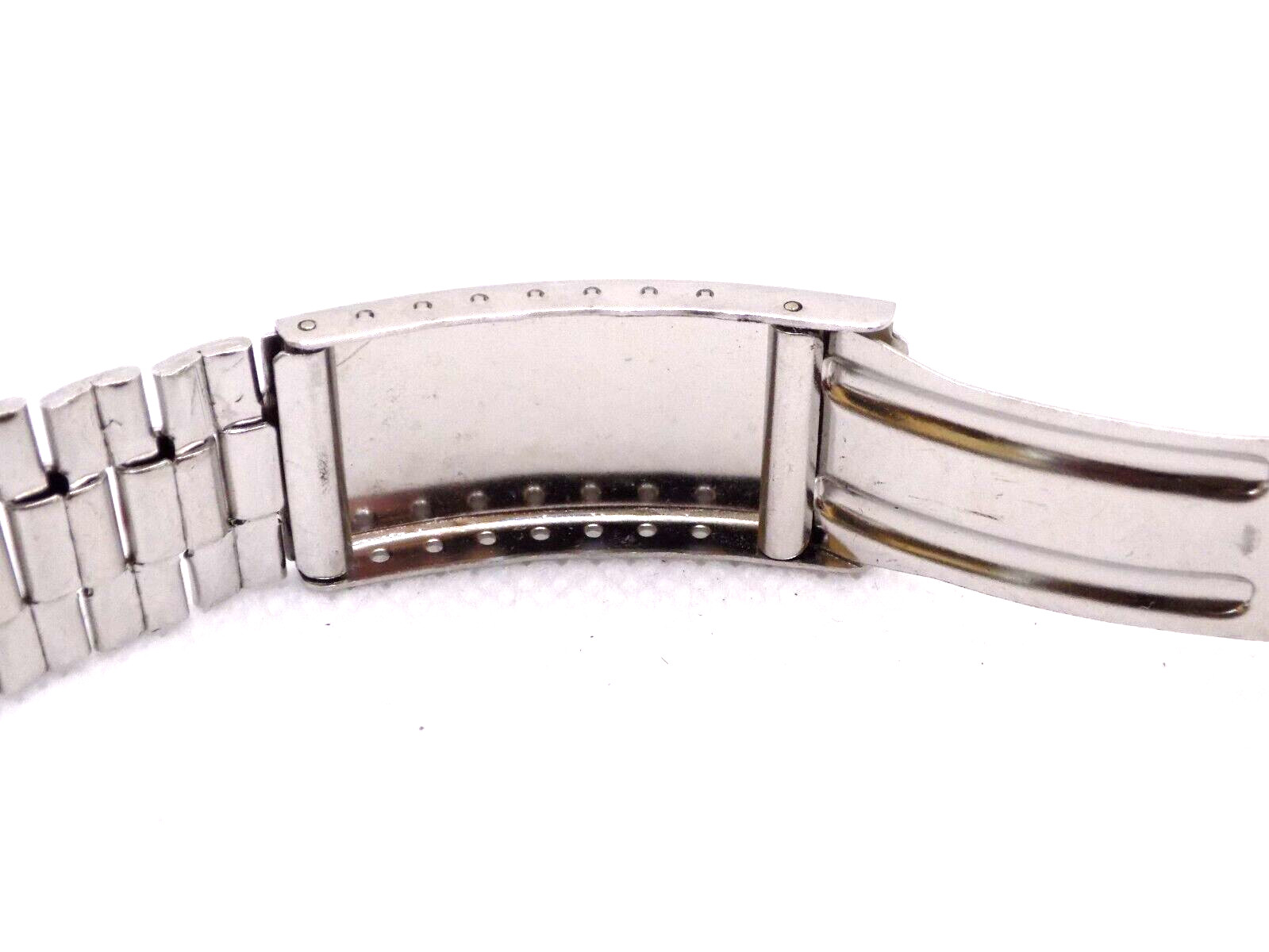 Vintage 1970s Space Age Coffin Link Watch Band Bracelet Adjustable 17~23 mm NOS