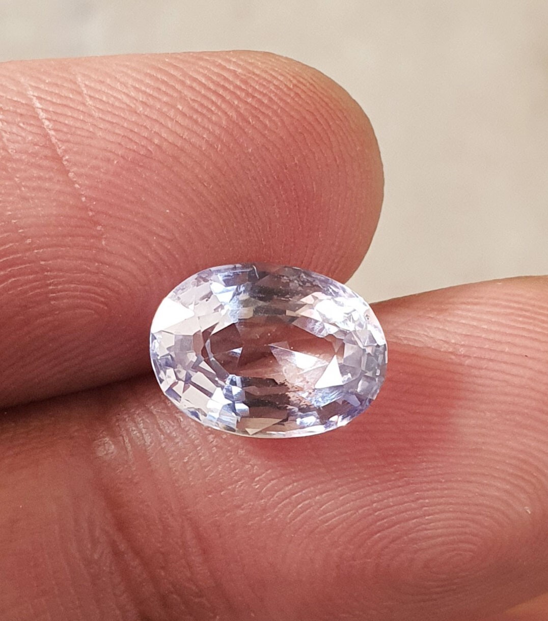 3.94 Ct Flawless Oval Cut Ceylon Cornflower Light Blue Sapphire Lab Grown Gems