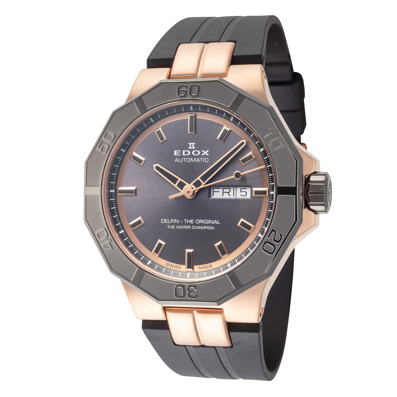 Edox Men’s Delfin The Original 43mm Automatic Watch 88008-37RGCA-GIR