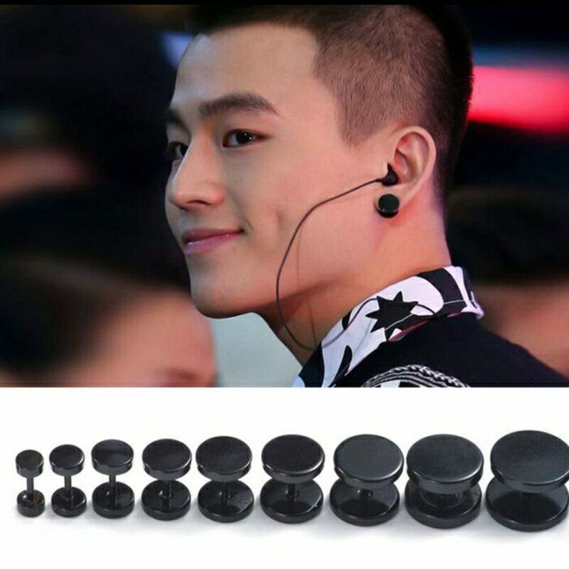 High Polished Surgical Steel Screw Flat Back Disc Stud Earrings for Women Men