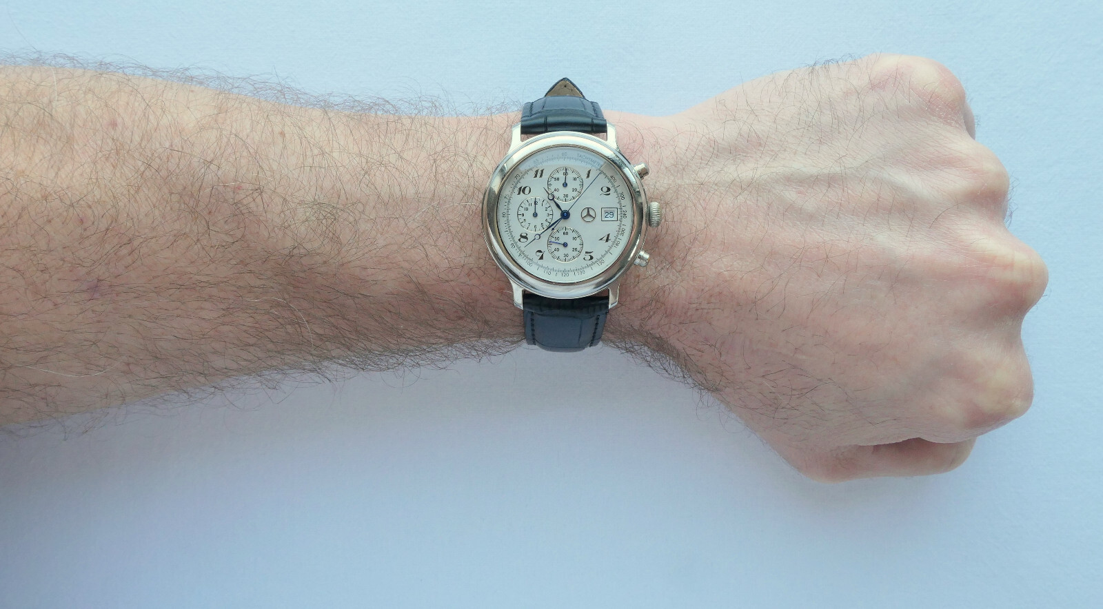 Mercedes Benz Classic 925 Sterling Silver Car Accessory Luxury Chronograph Watch