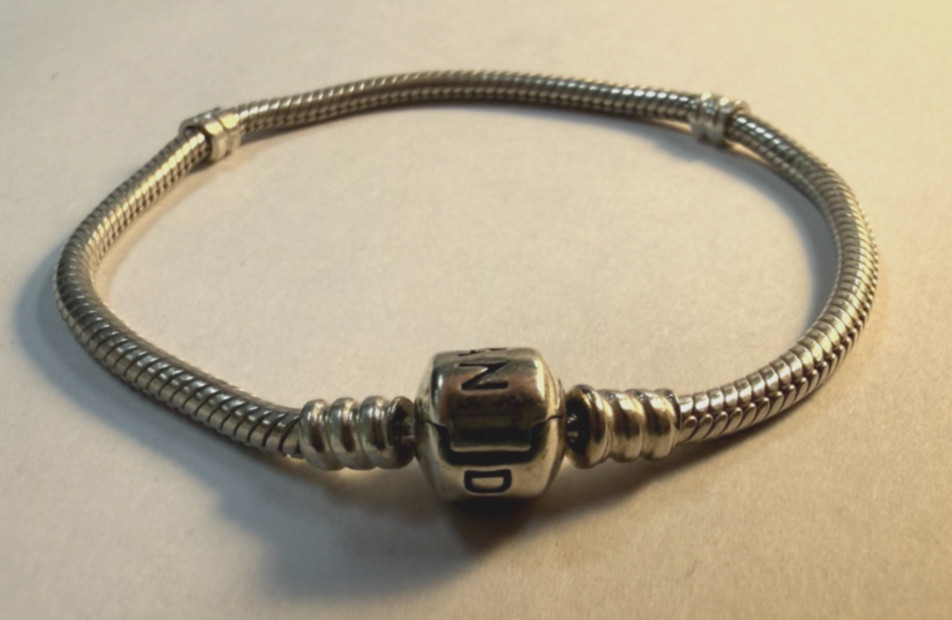 Authentic Pandora Sterling Silver Barrel Clasp Bracelet 7.6″ #590702HV [066DUR]