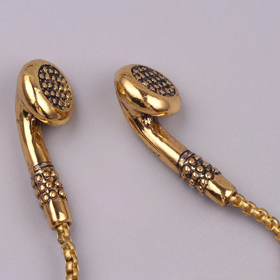 Earbuds Necklace Jewelry 3D Headphones Music Punk Pendant