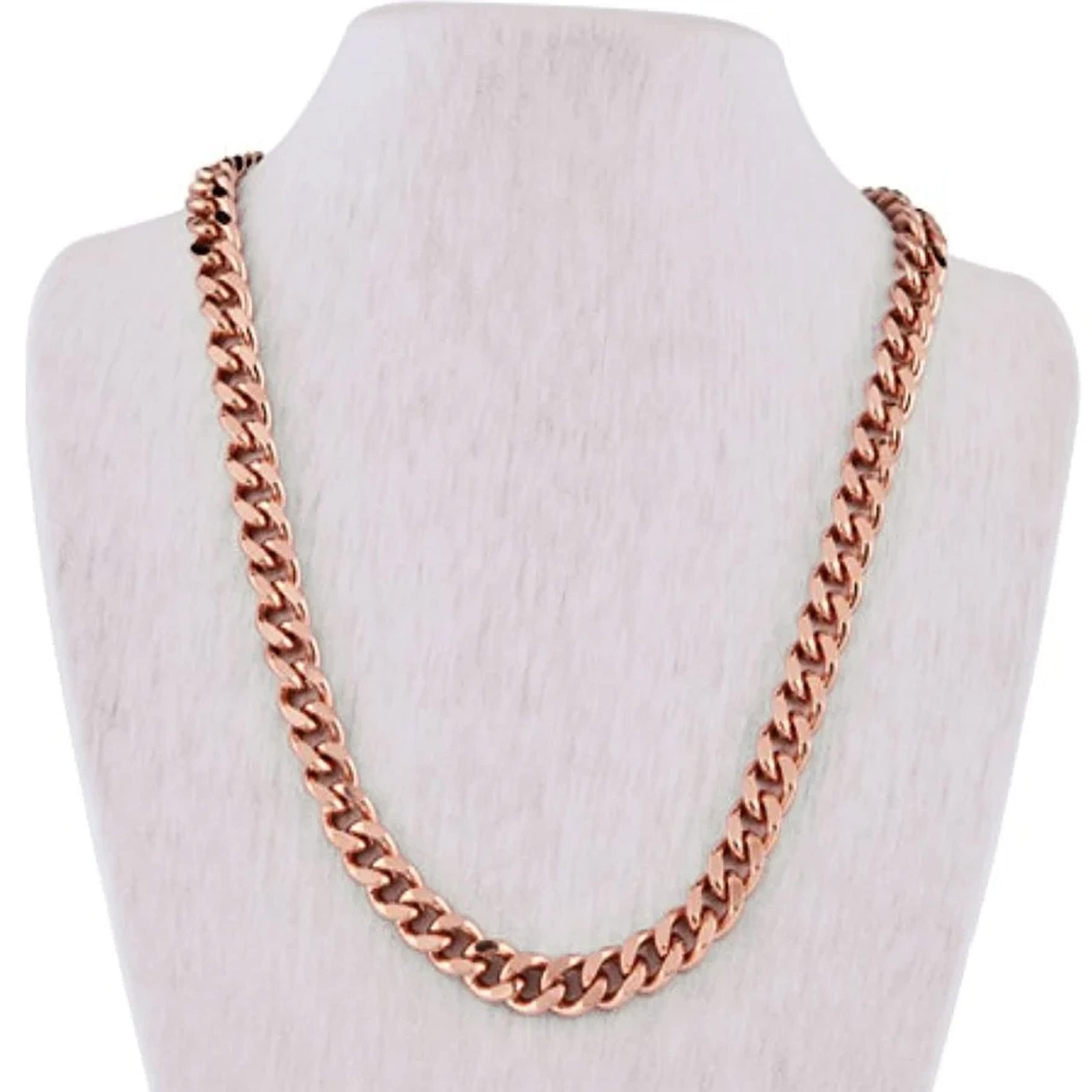Ikkao 1 Pure Copper Cuban Link Necklace Heavy Solid Variable,