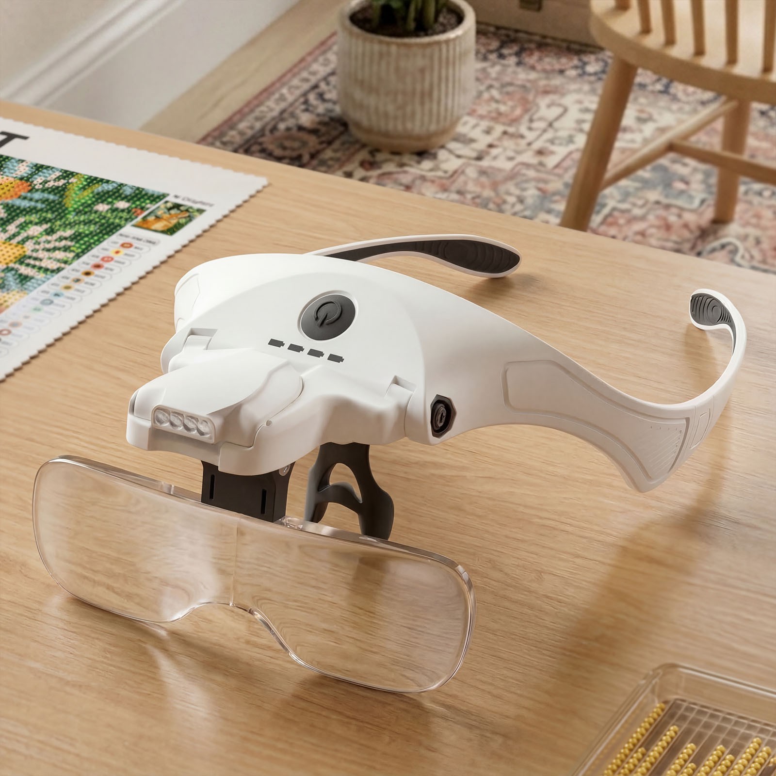ARTDOT Magnifying Glass Headband Headset Magnifier with Lamp Light Jeweler Loupe