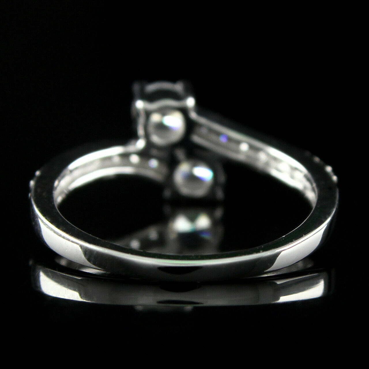 Forever Us 2.30Ct Two Diamond 14K White Gold Engagement Ring Simulated Size 6.5