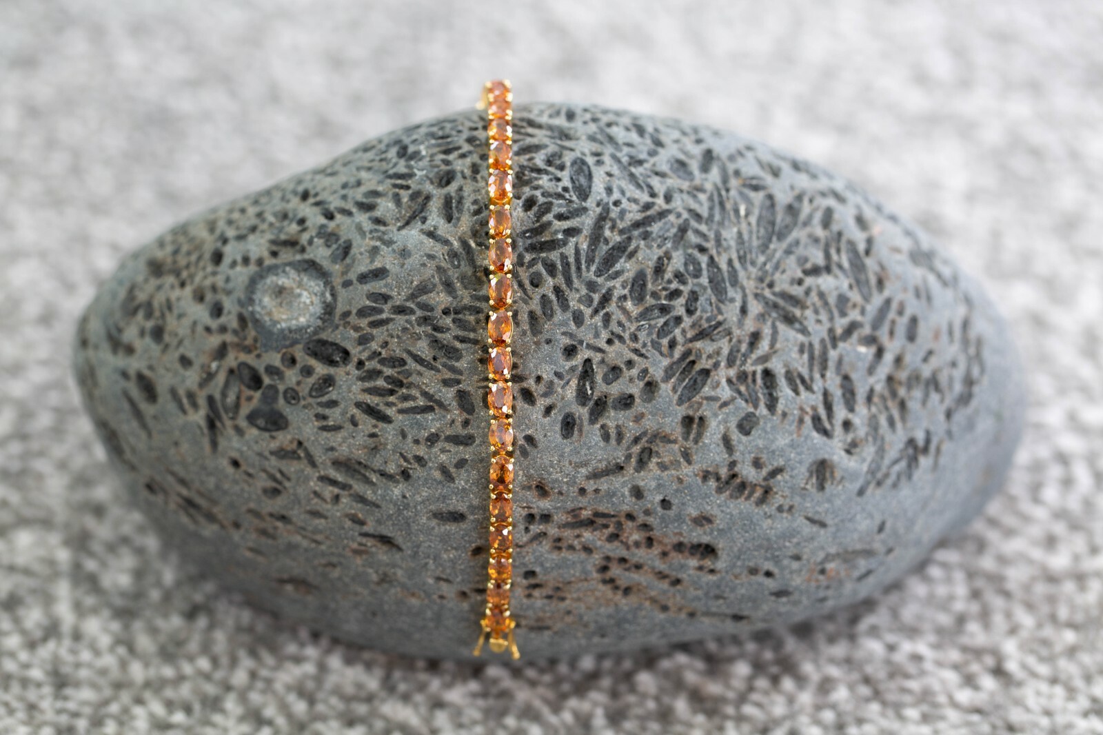 Cognac Zircon Gold Vermeil Plated Sterling Silver Bracelet