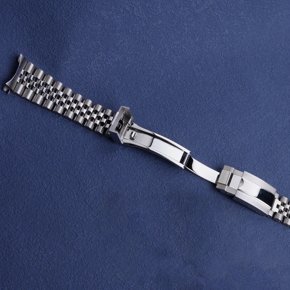 For Seiko 5 SNKL23 Jubilee 18mm WatchBand Bracelet With Oyster Deployment Clasp
