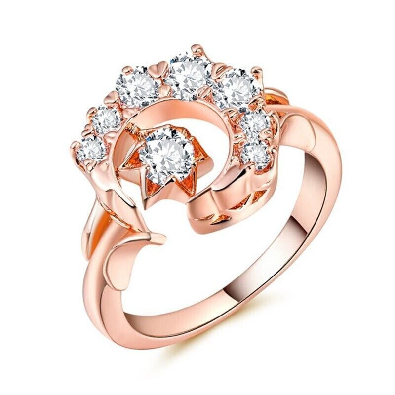 Iconic Retro Vintage Style Ring 2 Ct CZ Ladies Anniversary Ring 14K Gold Plated