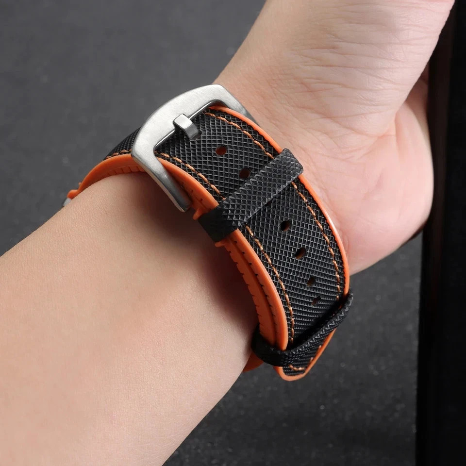 18mm 20mm 21mm 22mm Nylon Rubber Sailcloth Watch Strap Band for Omega for Seiko