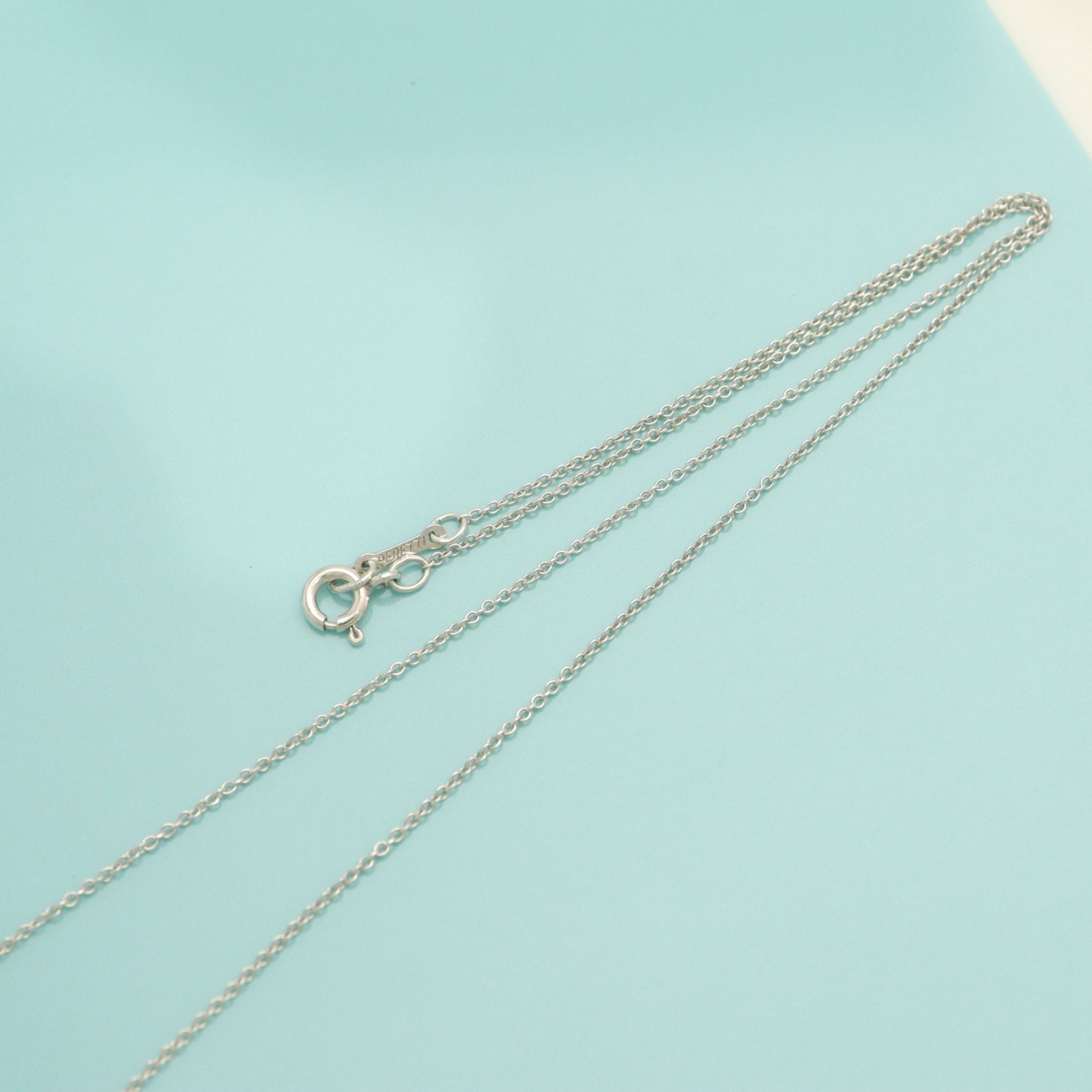 Tiffany & Co. Elsa Peretti Large 19mm Bean Pendant Necklace 17.7″ Silver 925