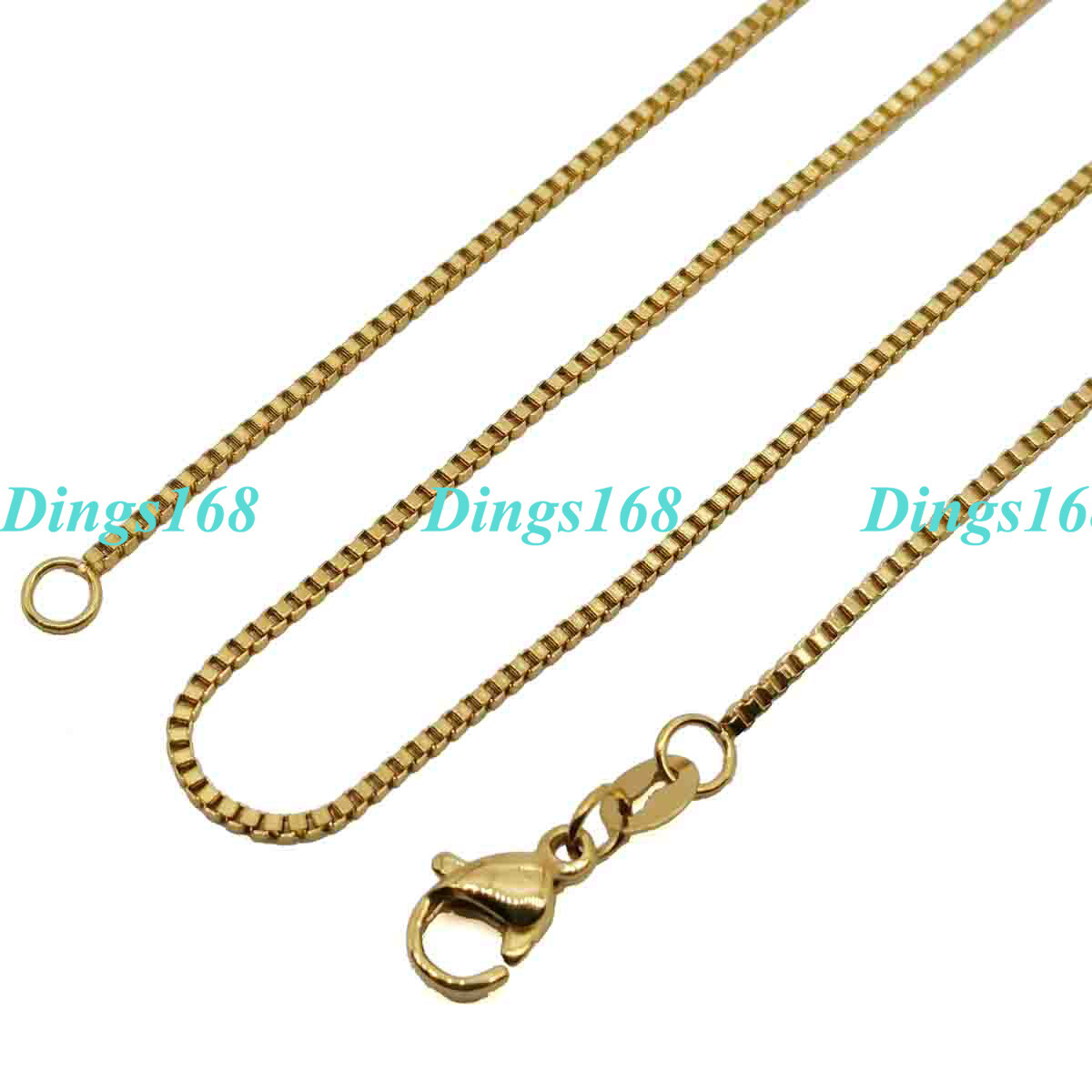 18K Gold Filled Classic Tarnish-Resist 16″~32″ 1.2mm/2mm wide Box Chain Necklace