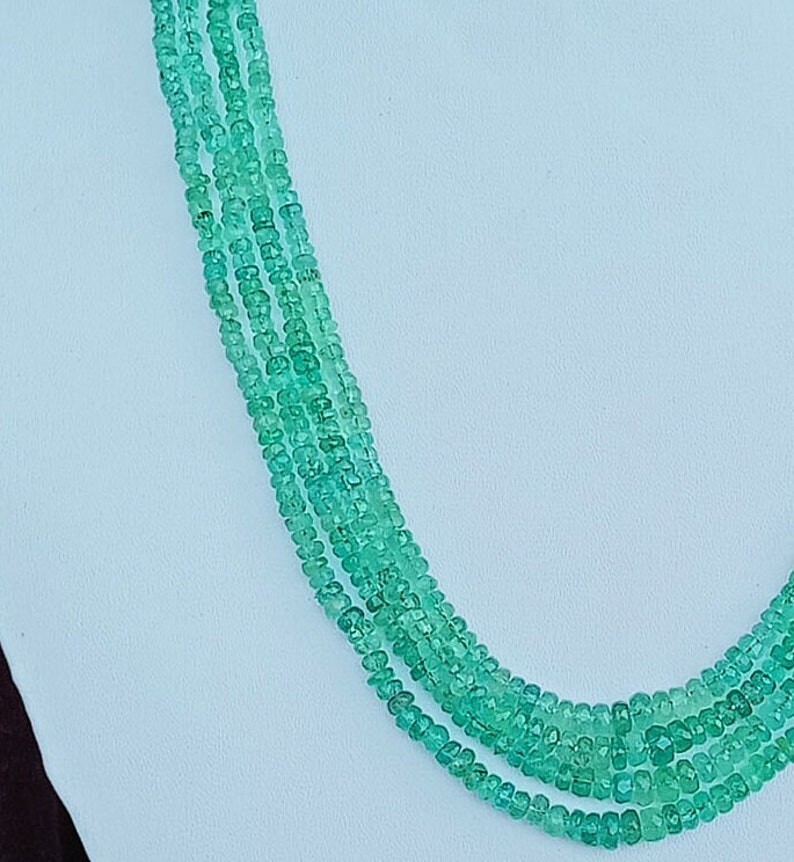 4 Strand Emerald Necklace, Emerald Jewellery, Emerald Necklace Jewellery.