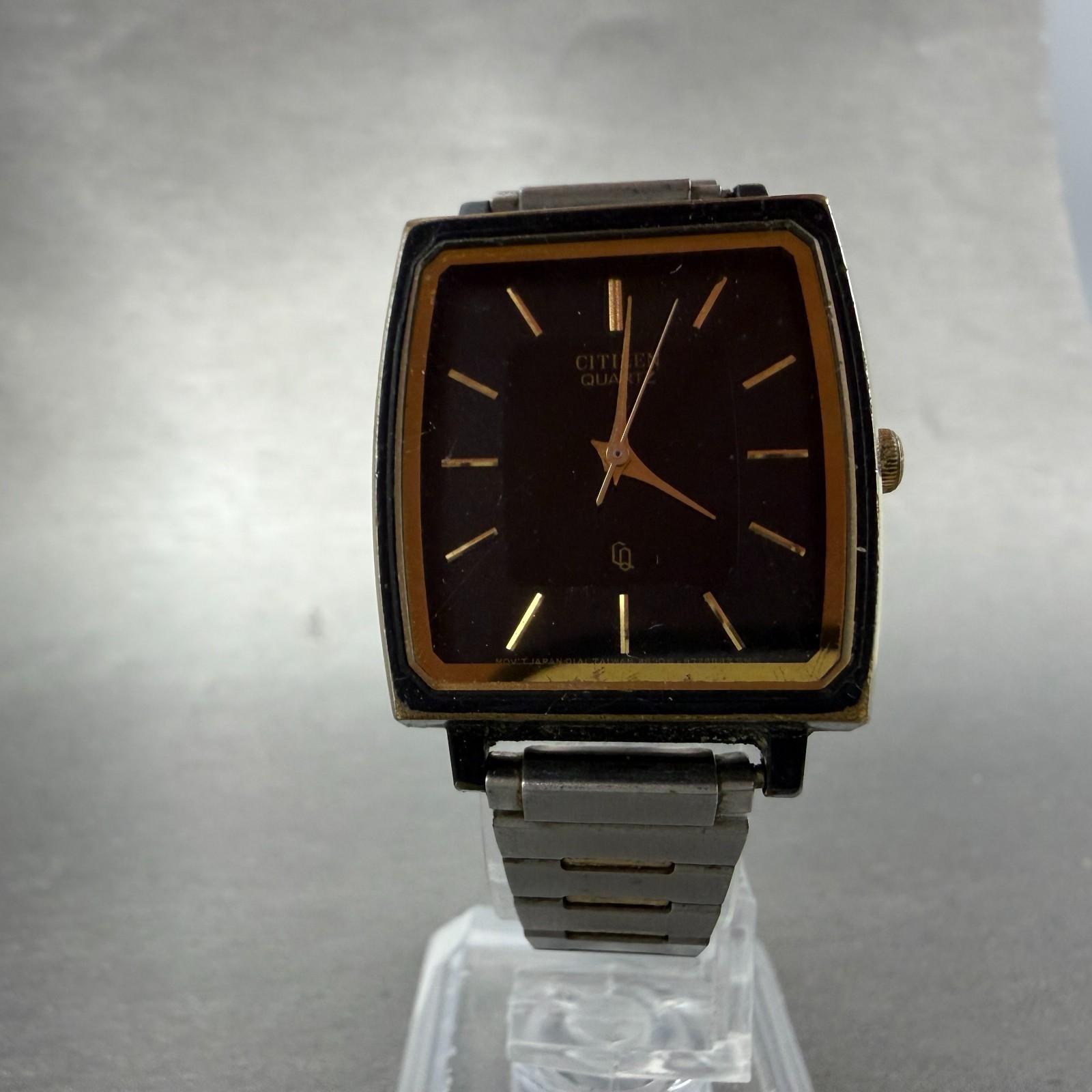 Citizen CQ Tank Watch Men 26mm Black Dial Black & Gold Tone 3630-891309 PARTS