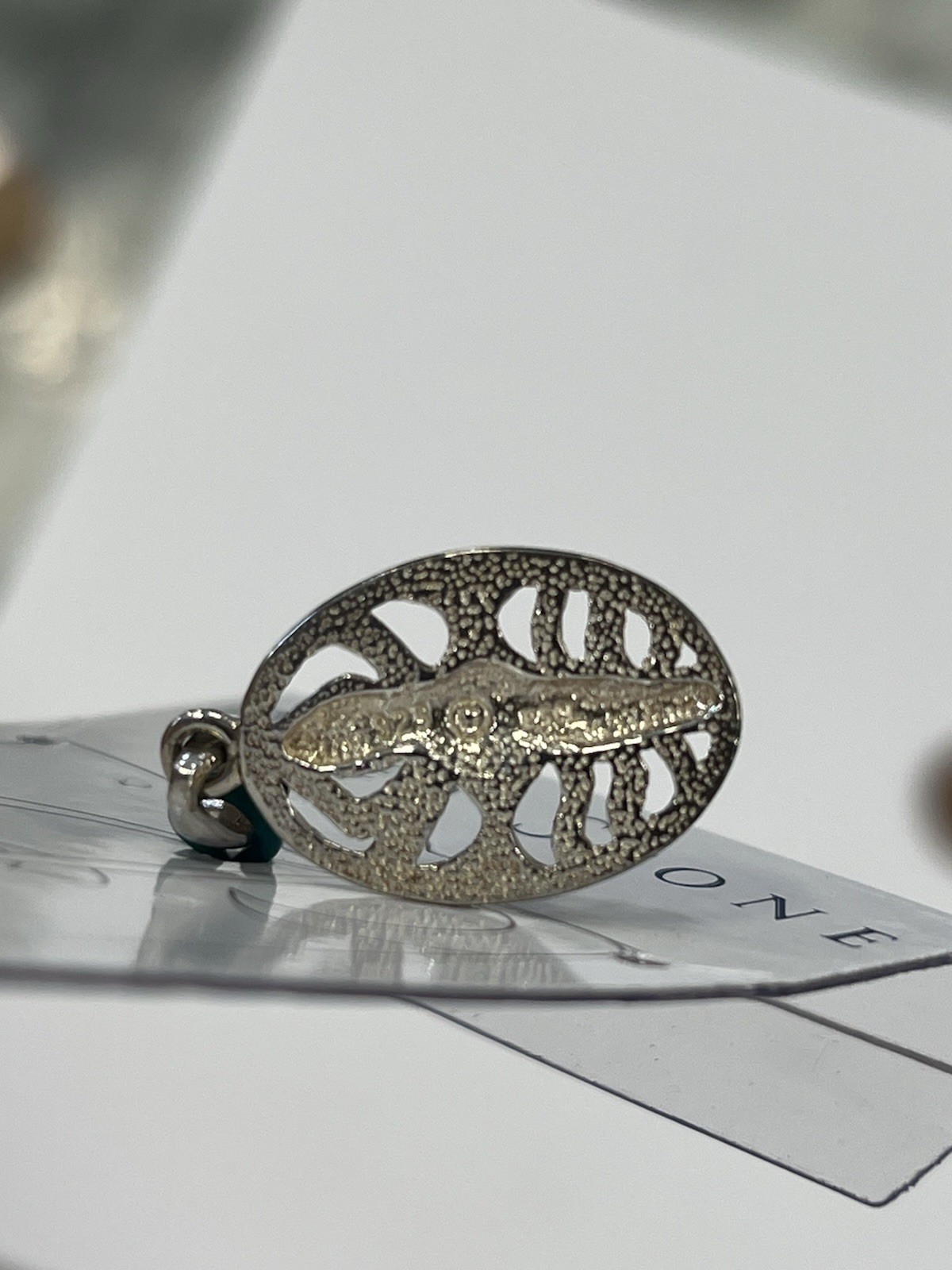 Peter Stone 925 Vintage Nile River Goddess Silver & 14k Gold Inlay Pendant