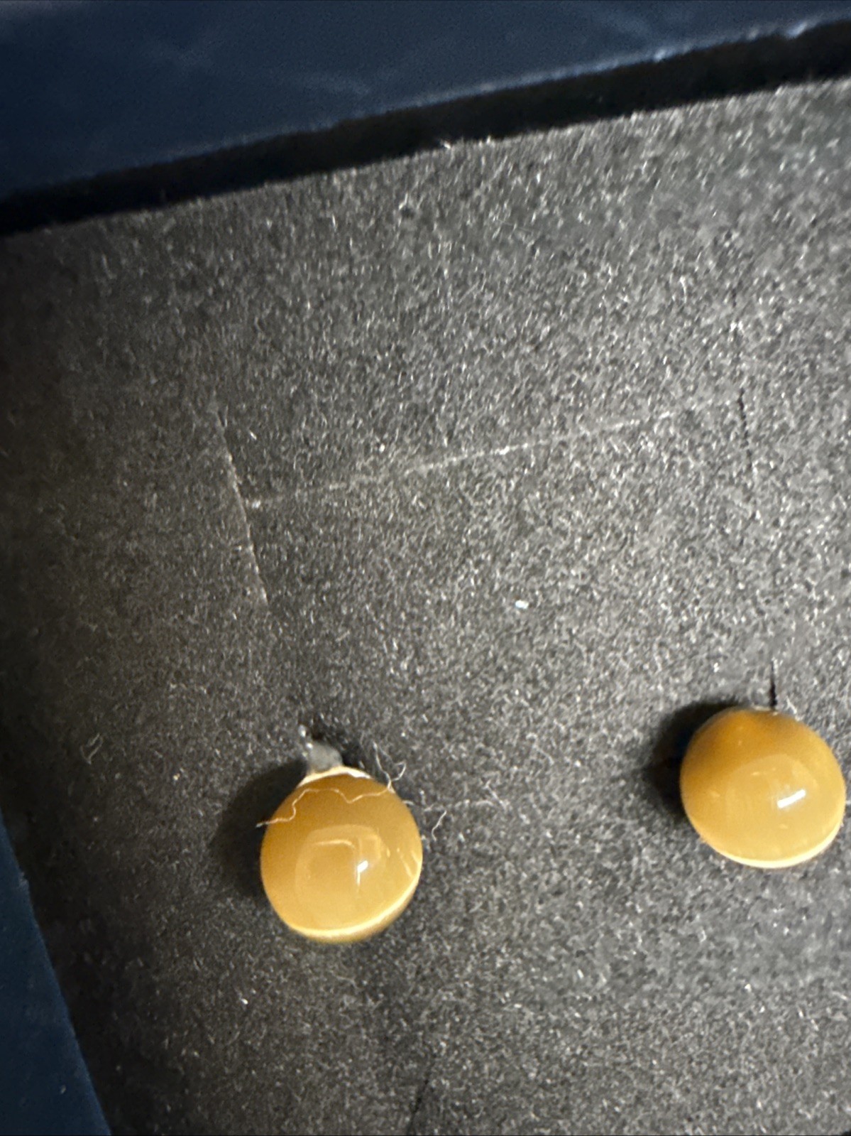 Brown Stone Stud Earrings – Round Minimalist Studs – Gift Box Included