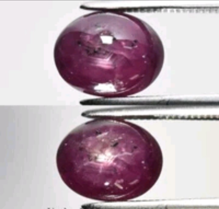 2.82ct Oval Cabochon Purplish Red 6 Ray Star Ruby Natural Diffused 8.5×6.5×4.8mm