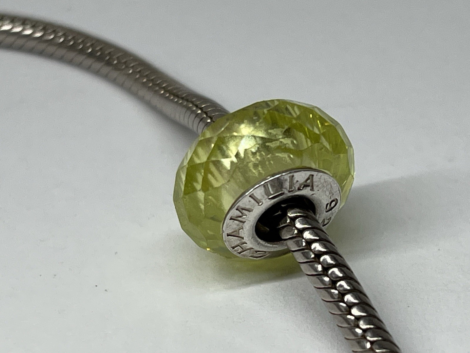 Chamilia Lemon Prism Bead 925 Sterling Jewel Fits Other Brands Combine Ship