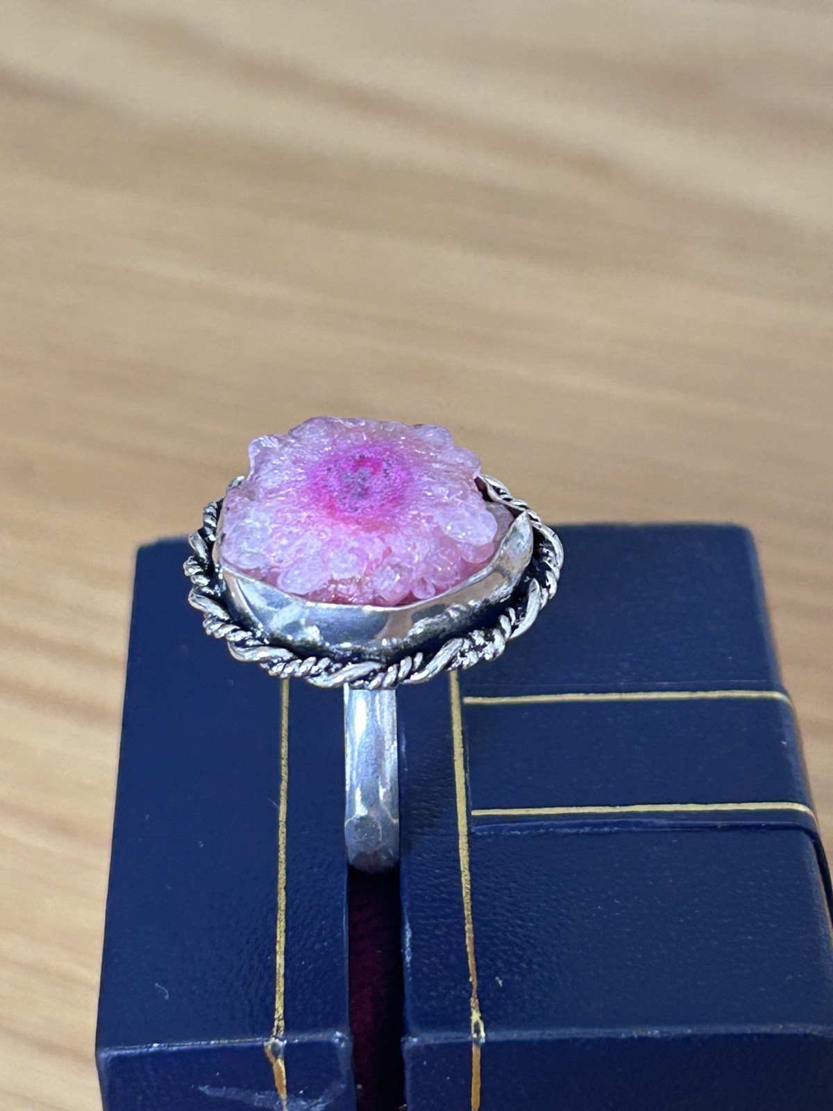925 Silver‑plated cocktail ring size P 1/2