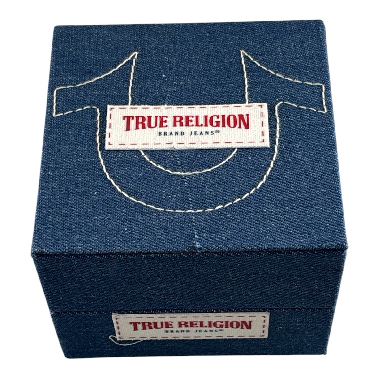True Religion Men’s Watch & Bracelet Gift Set Stainless Steel Denim Box New