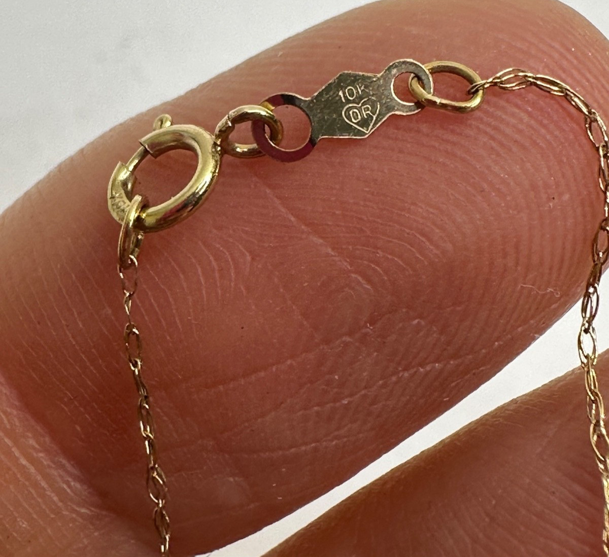 10k Gold Necklace Lightweight Links Chain Spring Ring Signed 20.5 in