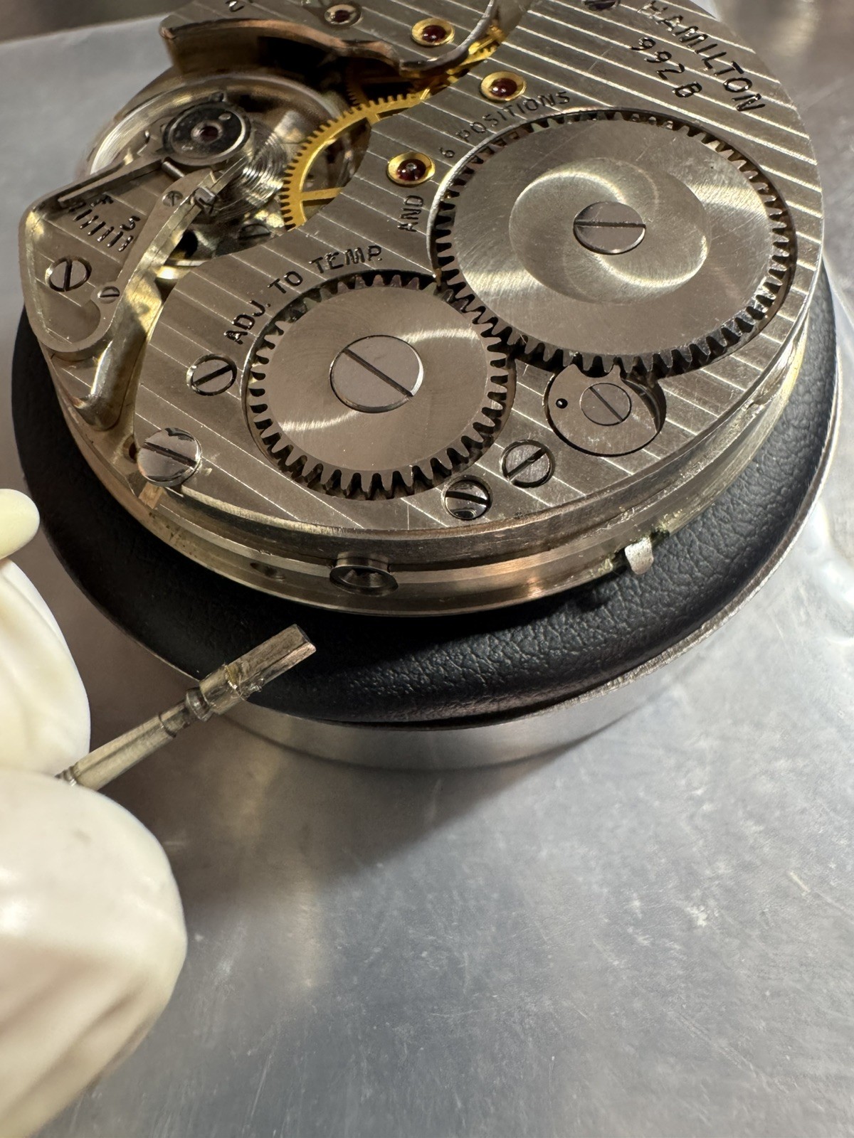 Hamilton 16S Model 992B Movement w/ 24 Hour Canadian Dial -RUNS- Railroad Grade