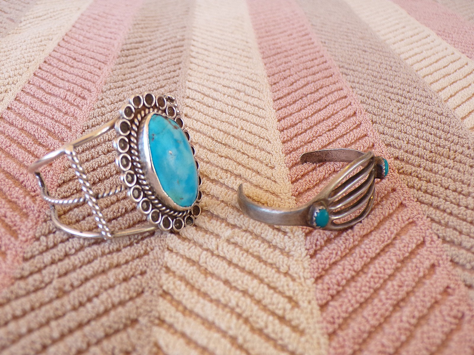 2 BABY BLING Childrens Sterling & Turquoise Bracelets 1 Repaired 35 Grams Total