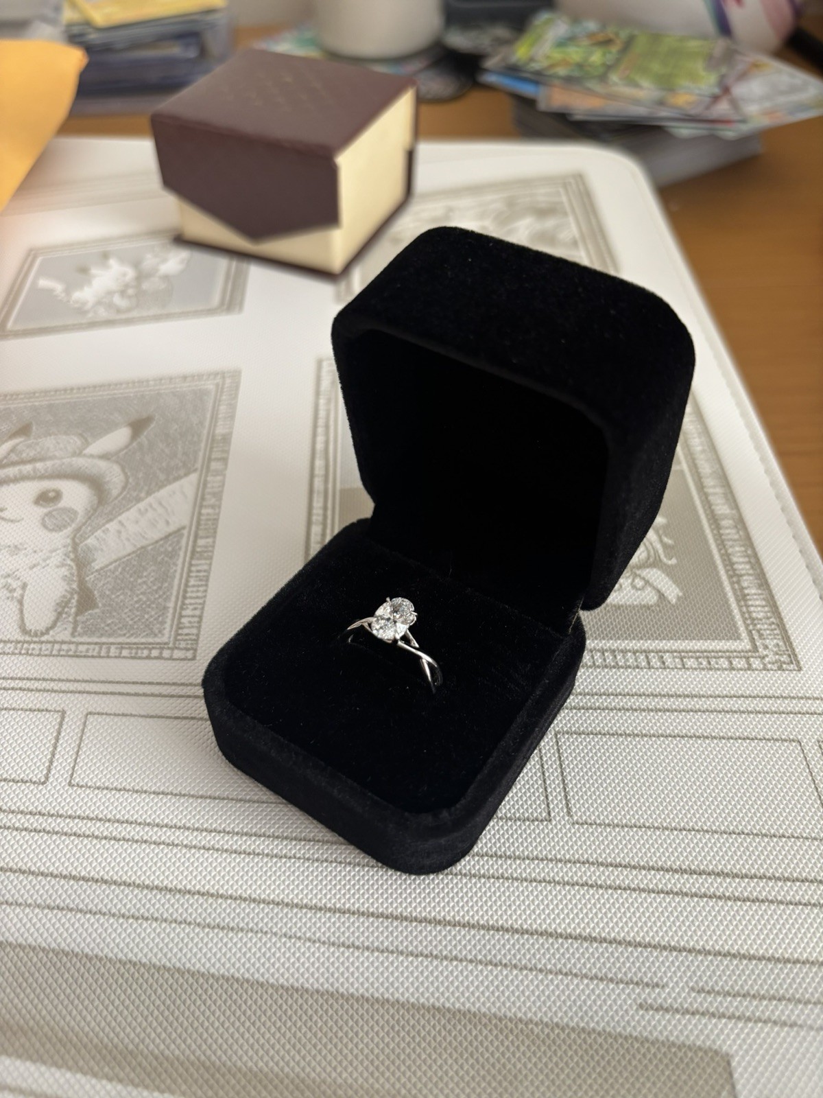 950 Platinum With 0.75 CT Oval Cut Lab-Grown Diamond Twisted Shank Women’s Ring