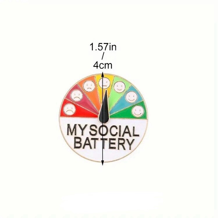Social Battery Pin – Moving Parts! Chart Mood Tracker Functional Neurodivergent