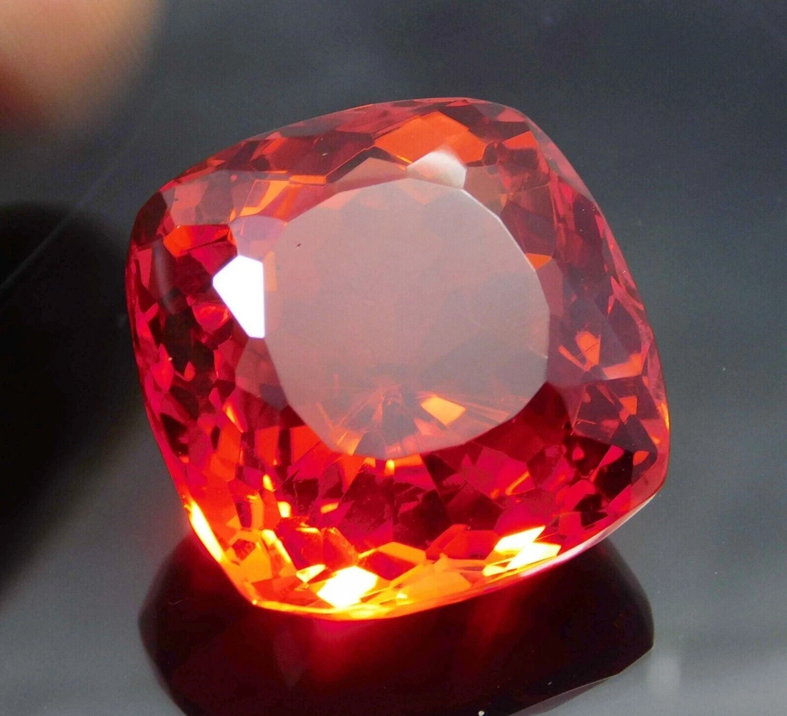 NATURAL CERTIFIED 93 CT CUSHION SHAPE ORANGE MEXICAN FIRE OPAL LOOSE GEMS 26H15
