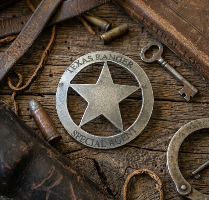 Replica Texas Ranger Special Agent Badge Silver Finish 1.75″ Western Badge