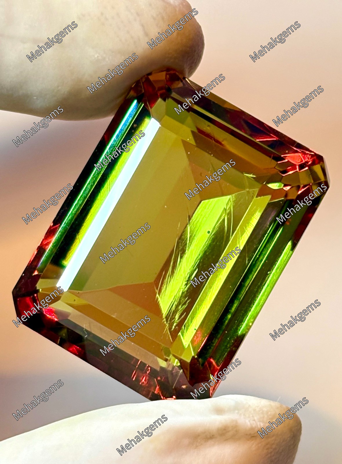 75 Carat Zultanite Gemstone, Emerald Cut Color Changing Diaspore, Statement