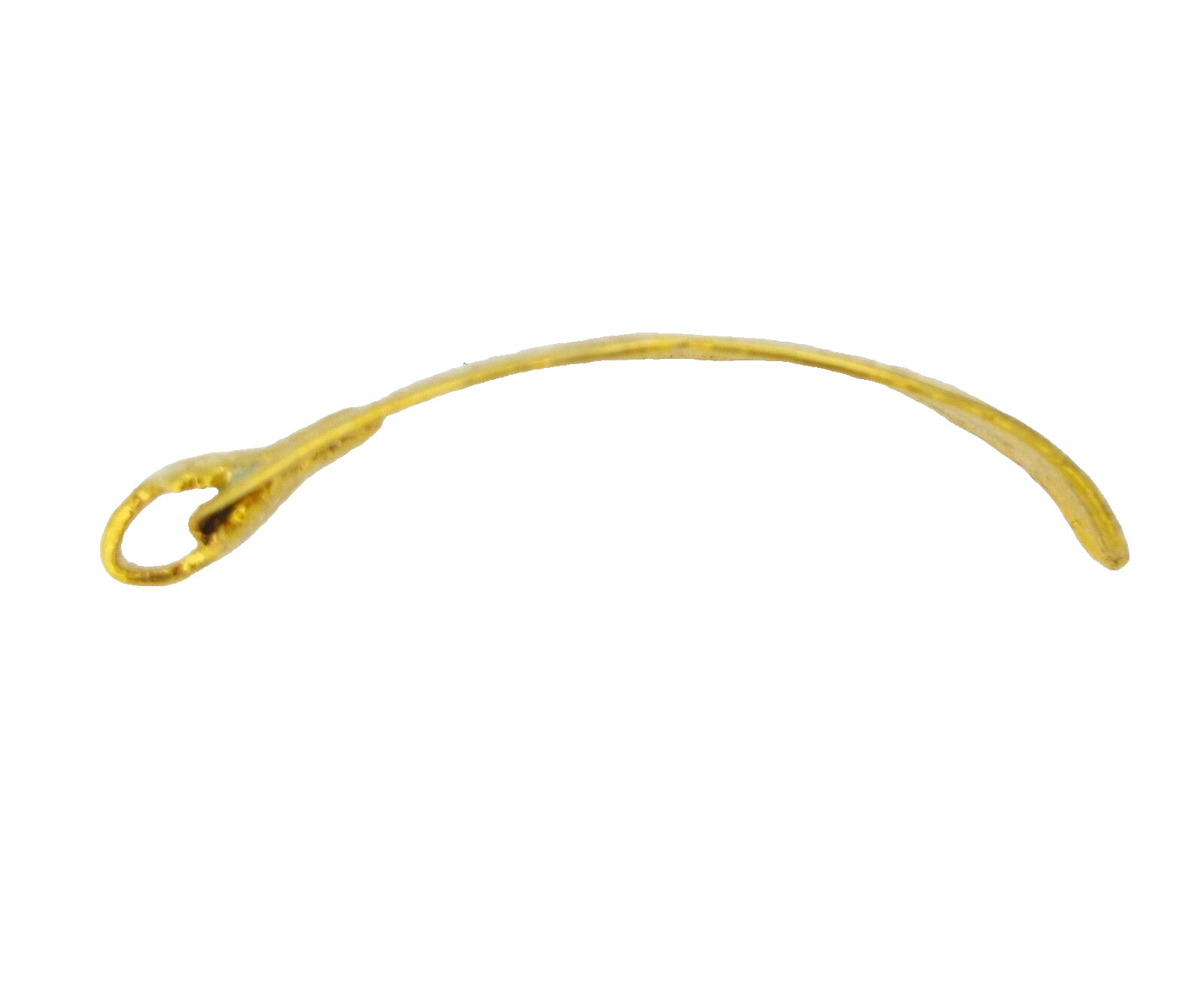 Pendant charm MAILE LEAF shiny gold plated 1 5/8 inches