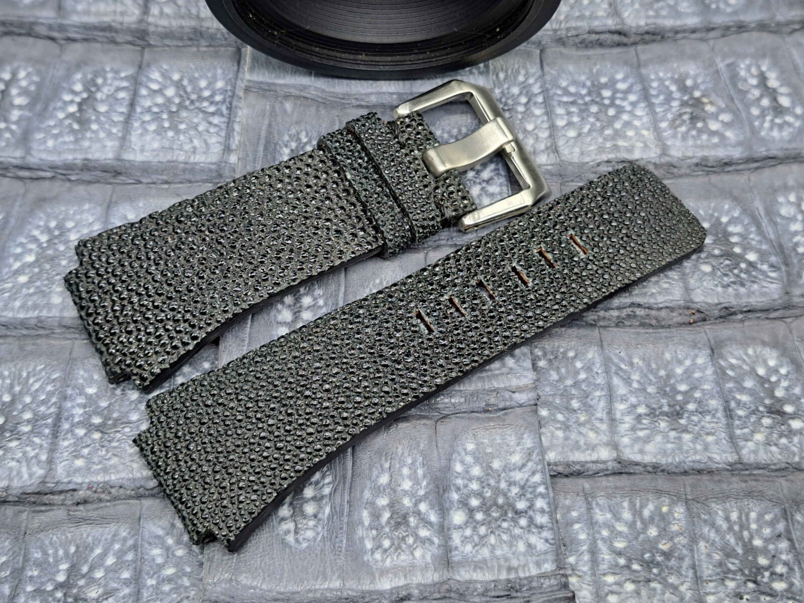 24mm/24mm Stingray Leather Watch Band Vintage Minimalist Design Bespoke