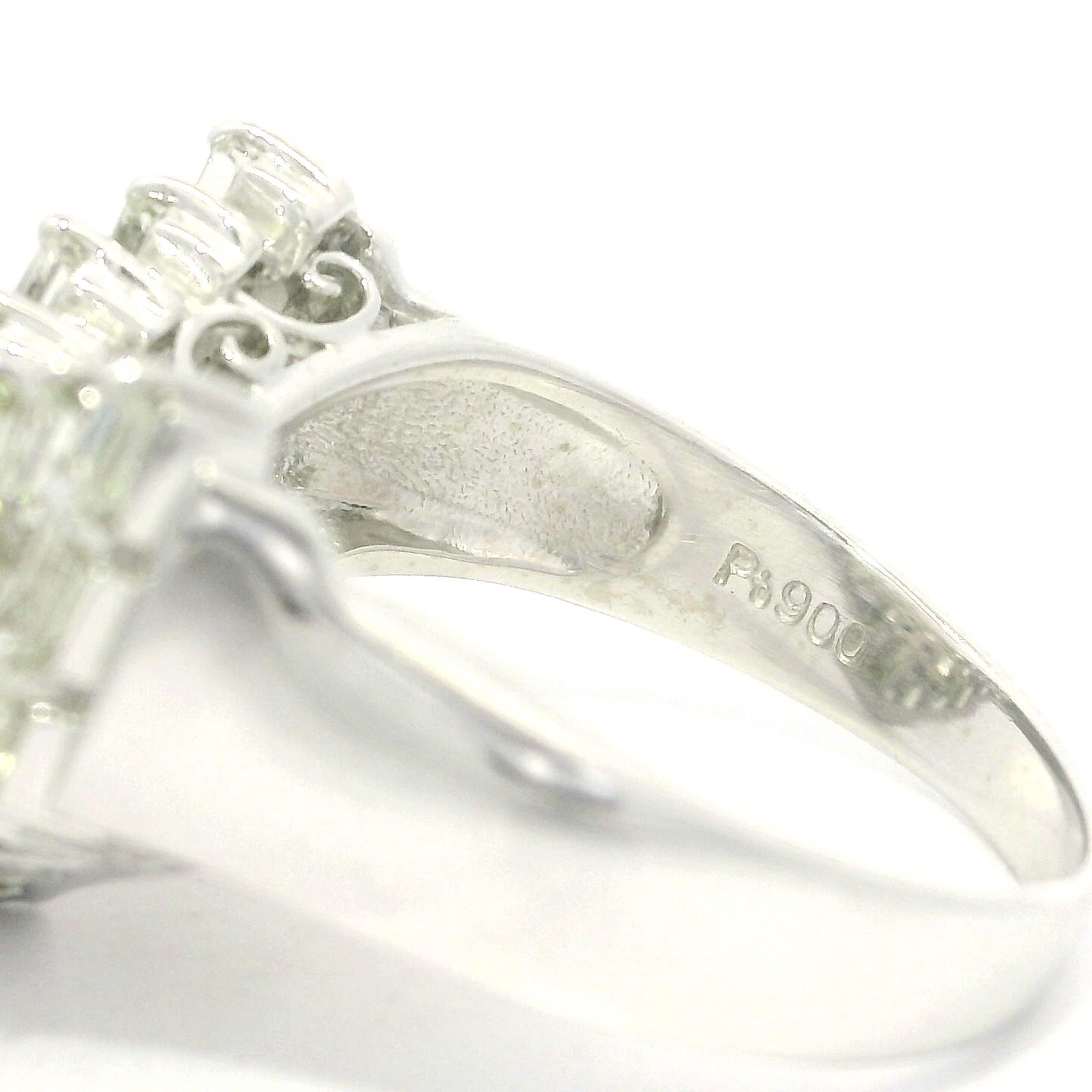 Platinum Baguette Cut 1.50ctw Diamond “V” Chevron Bar Set Wide Band Ring