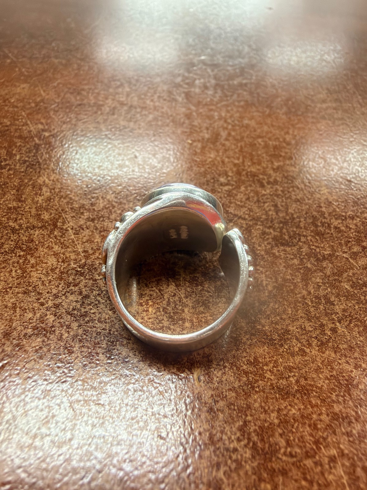 Sajen Sterling Silver Ring (Size 5+) with Charoite Stone [076DUW]