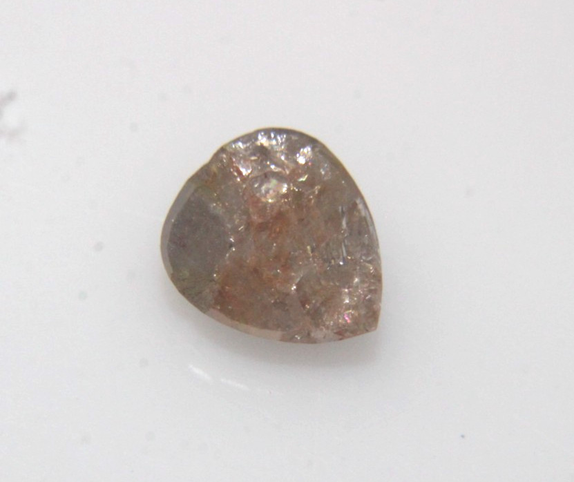 1.23Ct Natural Real Pear Shape Brown Red Color Rose Cut Diamond 7.21×6.22×3.44MM