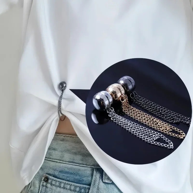 3PCS T Shirt Shortening Clip Adjustable Buckle Hem Fix Magnetic Waist Button