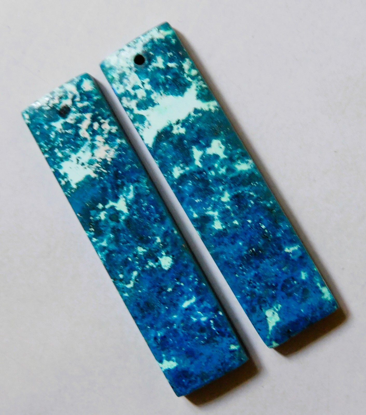 38.00 Cts Natural Shattuckite Drilled Cabochon Match Pair Gemstone 42X10.2MM