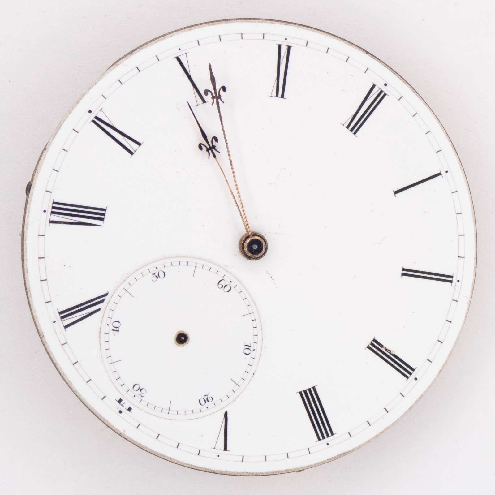 High-Grade Swiss 45.3 x 10.9 mm Antique Pocket Watch Movement, Ticks a Bit