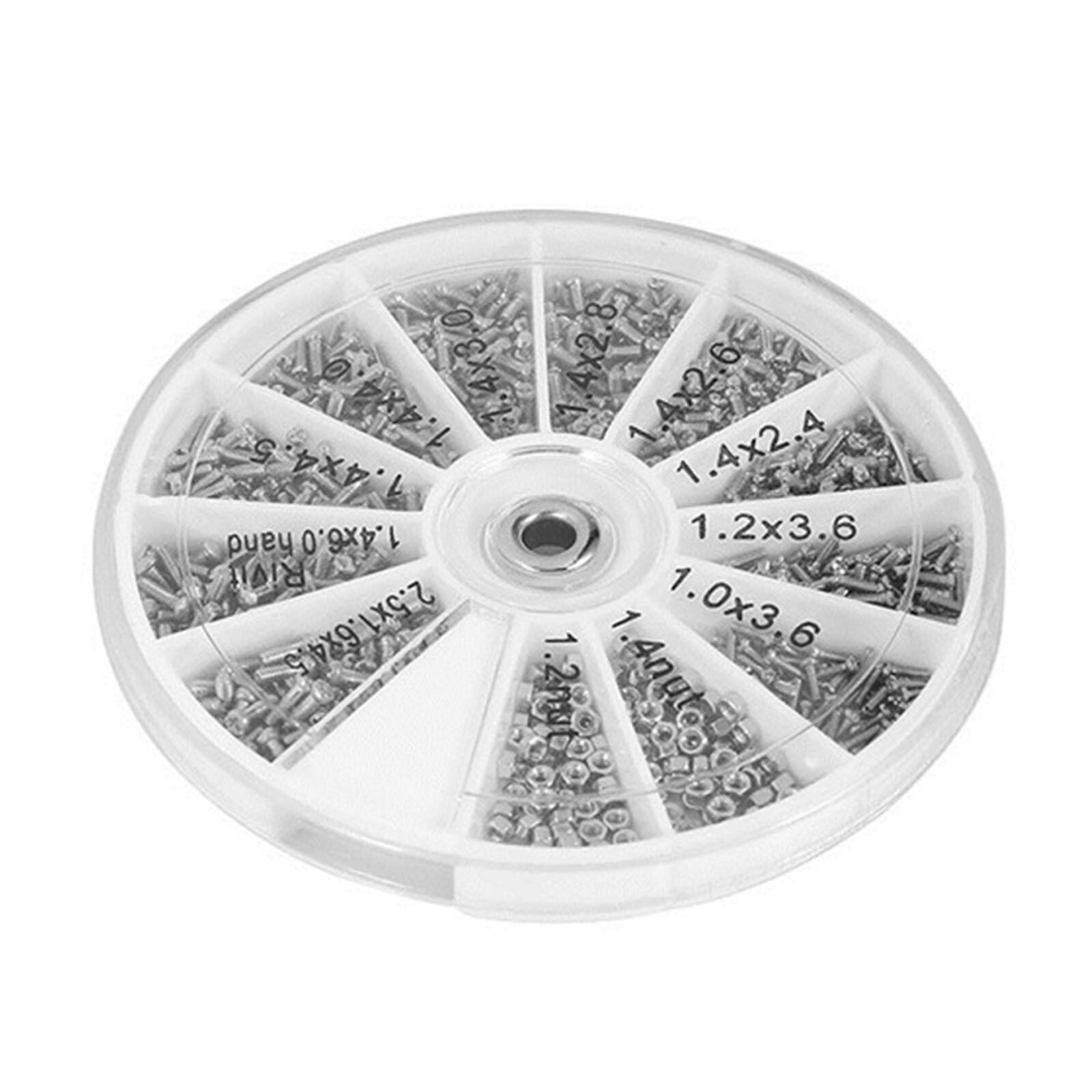 600PCS Micro Screws Repair Tool Set Assorted Tiny Clock Watch Eye Glasses Screws