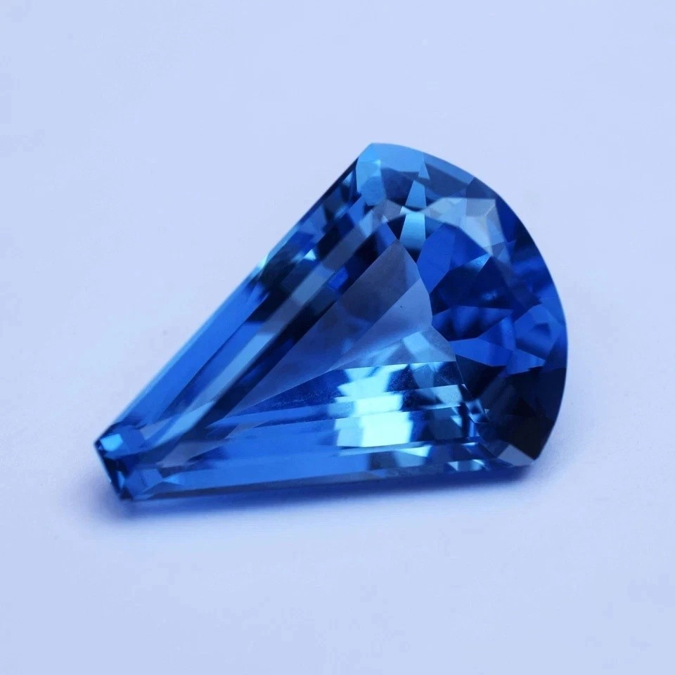 20 Ct Natural Santa Maria Blue Aquamarine Fancy Cut Certified Loose Gemstone