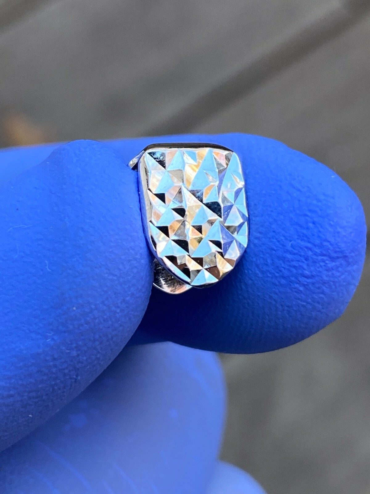 SOLID 925 Sterling Silver Single Tooth Grillz Hip Hop Grill Cap Diamond Cut REAL