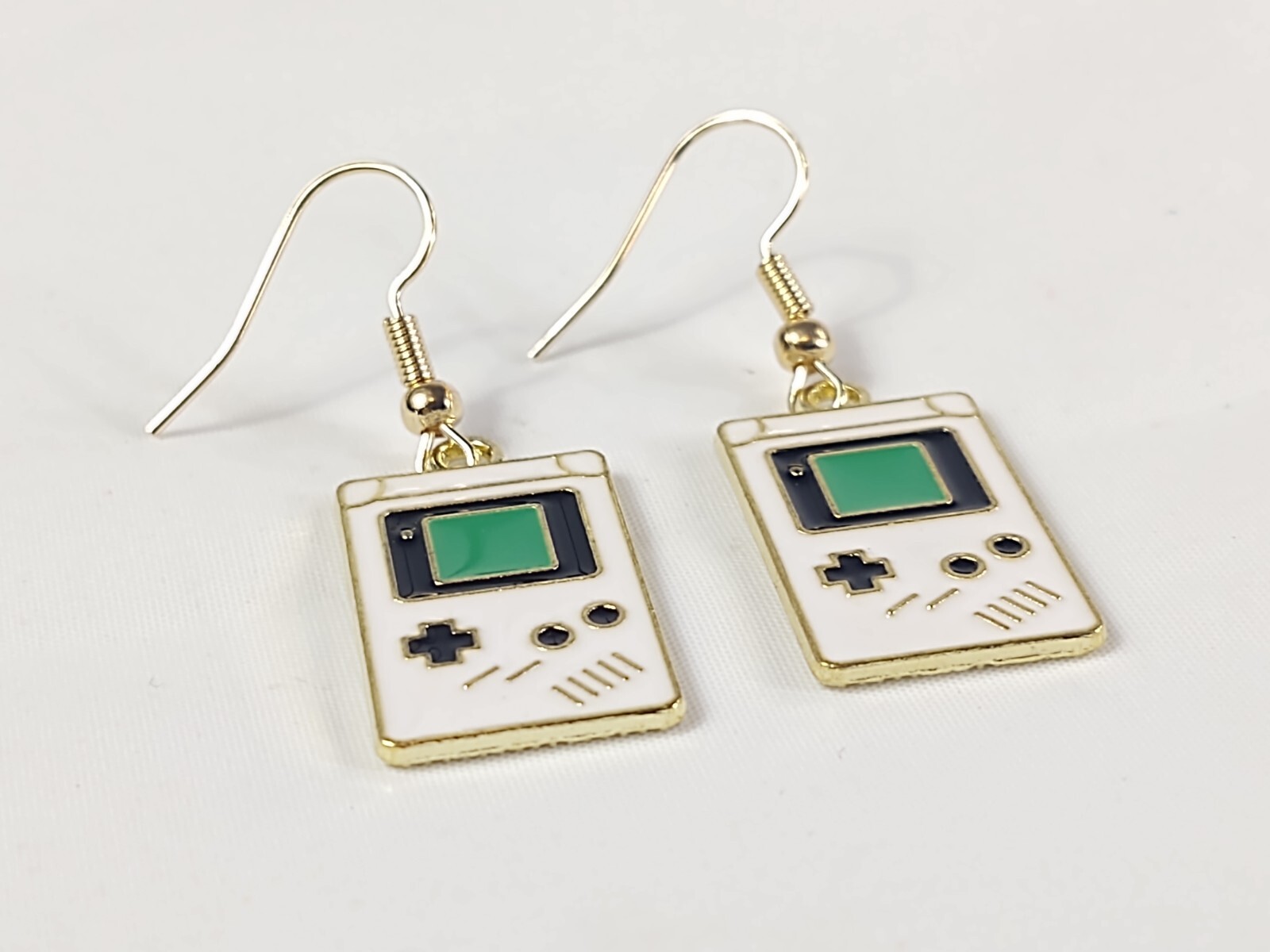 Drop Dangle Pierced Earrings Retro Vintage Handheld Video Game Gameboy Jewelry