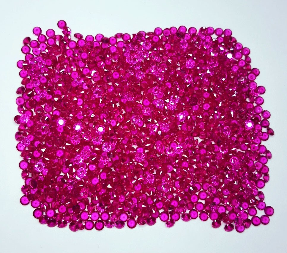 Loose Gemstone 2.5 MM Natural Red Ruby 1000 Pcs Lot Round Cut Certified Gems G01