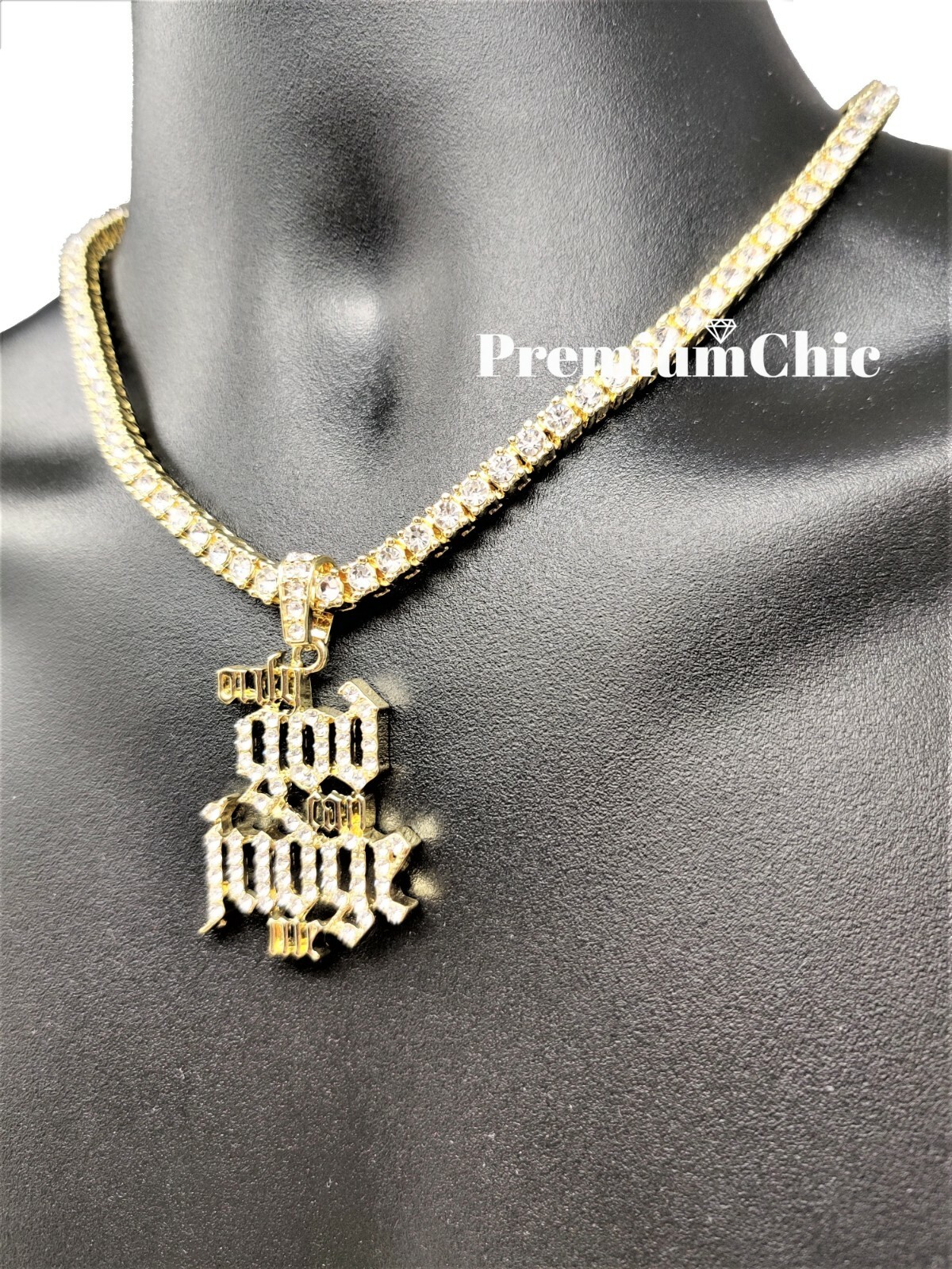 ONLY GOD CAN JUDGE ME Pendant Necklace w Rope or Tennis Chain Plated CZ Jewelry