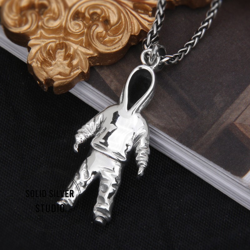 Faceless Hoodie Figure Pendant 925 Silver Streetwear Hip Hop Anonymous Charm