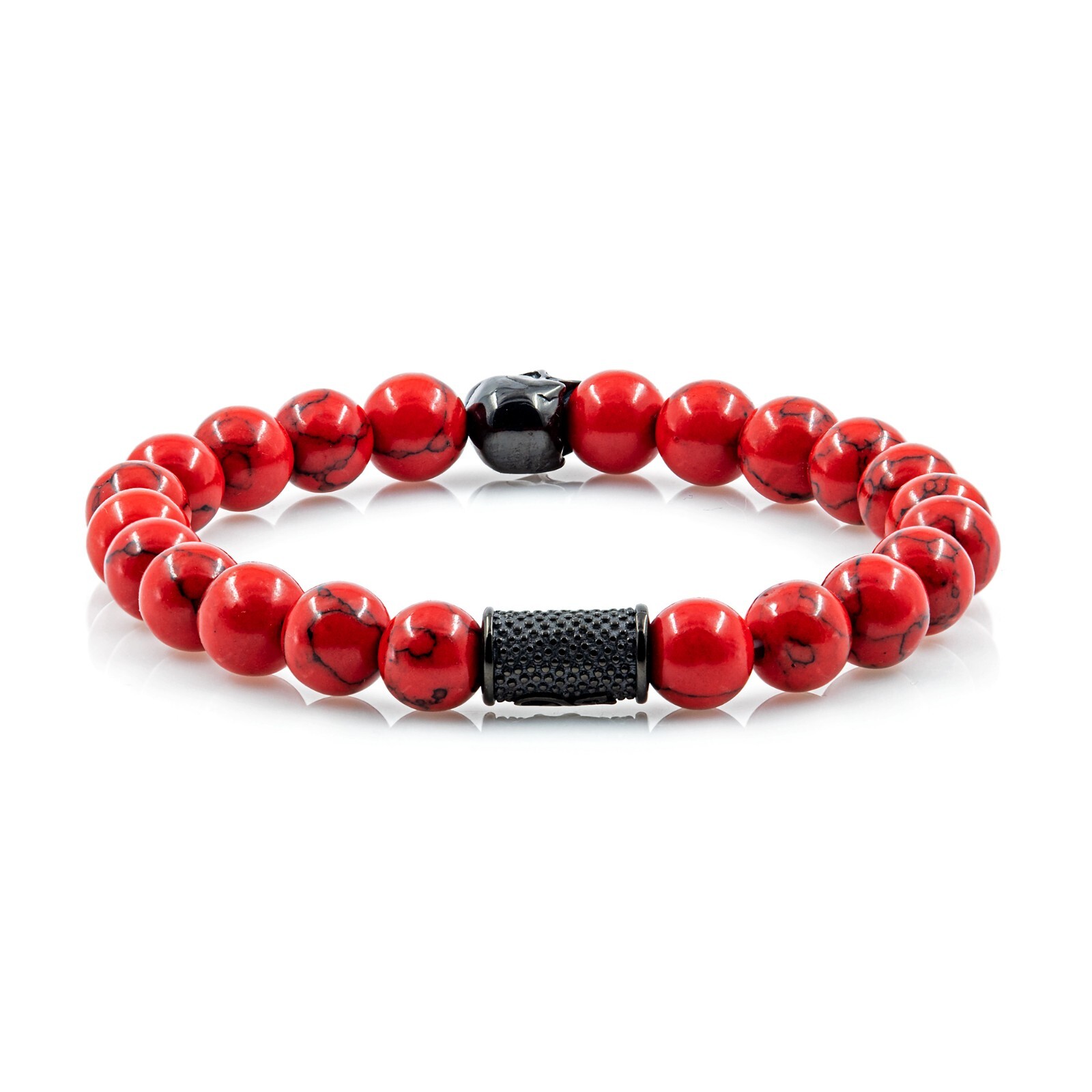 Red Turquoise Bracelet Bracelet Bead Bracelet Skull Stainless Steel