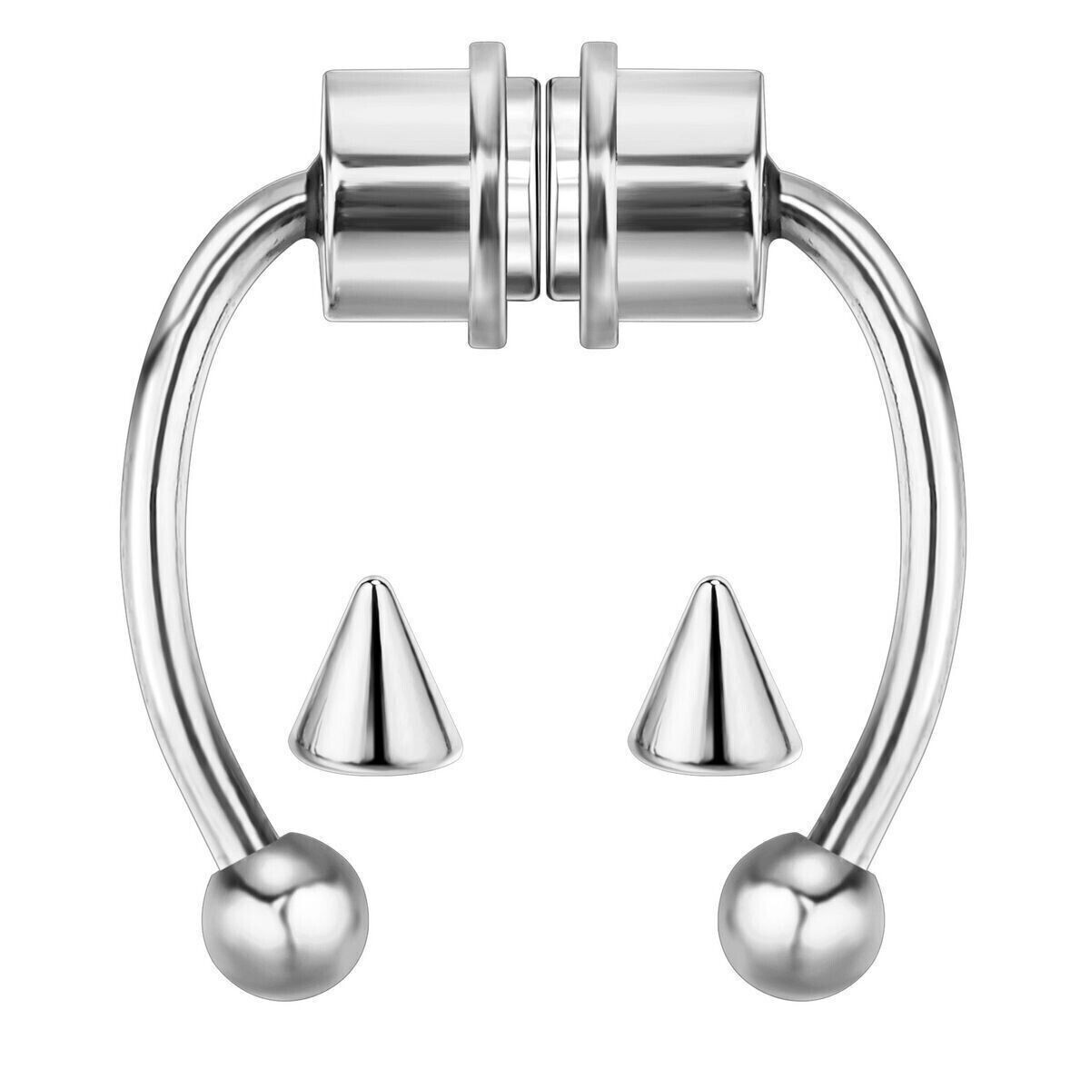 Magnetic Non-Piercing Fake Nose Rings Septum Segment Helix Club Clickers Punk US